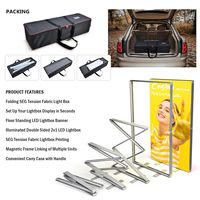 Boîte lumineuse publicitaire LED pliable double face en aluminium haute luminosité portable pour expositions et présentations décoratives
