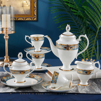 Service à café et à thé en porcelaine fine écologique de luxe, design personnalisé avec impression sur mesure pour cadeaux de mariage