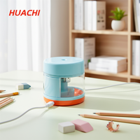 Taille-crayon électrique en plastique électronique avec fonctions de sécurité, marque HUACHI, 77x77x75mm