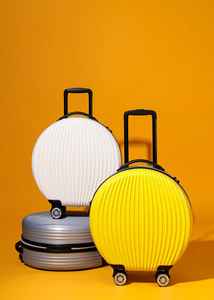 Ensemble de bagages ronds en coquillage blanc, <span class=keywords><strong>valise</strong></span> à <span class=keywords><strong>roulettes</strong></span> de 18 pouces avec sac à main de 9 pouces, lot de <span class=keywords><strong>2</strong></span> valises - Product Image 3