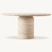 Ensemble de table à manger ronde moderne de luxe sculpté en marbre pour la maison, le mobilier et la salle à manger