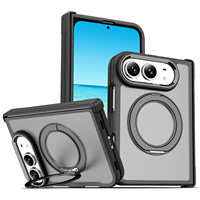 Étui magnétique rotatif avec béquille pour iPhone Duo Fold 18 Ultra, coque de protection double charnière, toucher doux, PC antichoc, coque en TPU