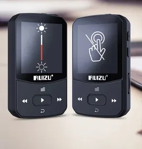 Ruizu reprodutor de mp3 x52 com mini clipe, rádio fm, gravação, e-book, vídeo, pedômetro, bt