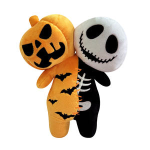 Оригинальная светящаяся плюшевая игрушка на Хэллоуин: кукла-тыква с двойной головой и черепом, подарок для детей - Product Image 1