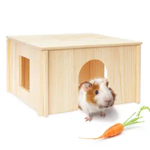 Penjualan Laris Kayu Padat] Kandang Hamster Mini Dapat Dilepas Kandang Hamster Alami Kandang Kayu