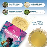 Chinaherbs - Yerba Mate en Polvo Instantáneo Baja en Azúcar, Prebióticos, Probióticos, Bebida Energética para la Concentración y el Control de Peso, en Bolsa