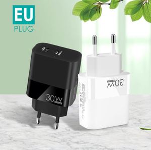 Cargador de Teléfono Móvil de 30W 2PD+tipo-c con Cabezal de Carga Dual PD para Reino Unido, Estados Unidos y Europa, para Carga Rápida de Móviles - Product Image 3