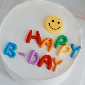 Cute Colorful Letter Cake Decoration Topper Happy Birthday Reusable Birthday Party Decor Round Cake Toppers - Product Image 4
