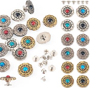 Sets <b>Leather</b> Decorative Conchos Turquoise Decorative Buttons Metal Rapid <b>Rivet</b> Vintage Western <b>Leather</b> Replacement Buckles For D - Product Image 6