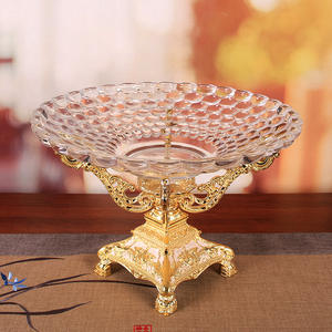 Plato de Frutas de Vidrio Rui Ya, Decoración para Mesa de Centro, Estilo Europeo, Adornos para el Hogar, Diseño Creativo de Alta Gama, Lujo Ligero - Product Image 1