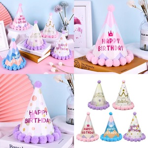 Sombreros de Cono para Cumpleaños de Niños y Adultos, Sombreros de Corona, Insertos de Papel para Pastel de <span class=keywords><strong>Feliz</strong></span> Cumpleaños, Sombreros de Fiesta con Punta, Gorra de Bola Puntiaguda - Product Image 3