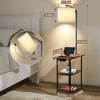 Lampadaire de table en forme de lampe en tissu avec port USB et type-c et charge ca