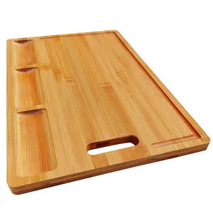 Vente en gros ensemble de planches à découper en bambou naturel personnalisé planche à découper en bambou bambou