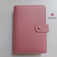 Organisateur de portefeuille à enveloppes A6 en cuir beige, durable et portable, pour le défi d'épargne, avec couverture de planificateur