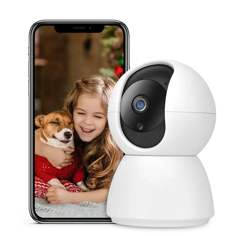 ICSEE Kamera 1080P Pelacak Gerakan Bayi, Monitor Video Bayi 360 Derajat Pan/Tilt Keamanan Rumah Wifi