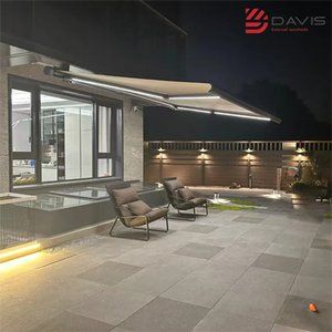 Auvent <span class=keywords><strong>motorisé</strong></span> rétractable électrique avec éclairage LED <span class=keywords><strong>3m</strong></span> X 6m Ouverture automatique Utilisation en extérieur sur balcon - Product Image 5