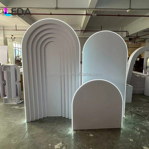 LEDA Modern New Arrival <b>LED</b> Acrylic PVC White Wedding Arch Backdrop with <b>Light</b> for <b>Party</b> Decor - Product Image 6