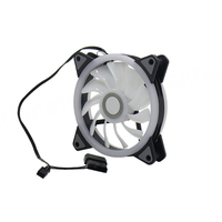 Ventilador de Refrigeración RGB de Doble Bucle de 12 cm 12025 para Caja de Ordenador, Rodamiento Fluido, Plástico Negro y Blanco, LED Arcoíris, 12 V CC, 18 dBA