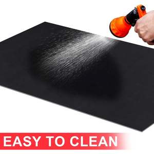 Tapis de garage pour moto MD, modèle MD-R937, rectangulaire, antidérapant, absorbant l'huile, avec support en caoutchouc épais, motif rayé brillant, fibre de nylon - Product Image 4