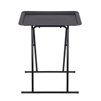Table basse pliante en métal moderne et contemporaine, petite et portable, avec plateau en plastique, pour salon, hôtel et chambre à coucher