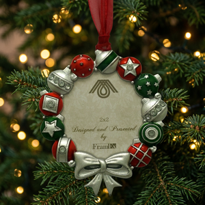 Decorative Silver Painted Metal <b>Christmas</b> <b>Tree</b> Ornament Decoration Frame 2x2 - Product Image 3