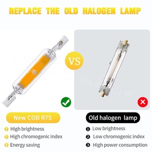 Haute luminosité gradation <span class=keywords><strong>R7S</strong></span> lampe à LED type de verre COB ampoule à insertion horizontale à double extrémité 78mm 118mm <span class=keywords><strong>189mm</strong></span> tube OEM ODM - Product Image 6