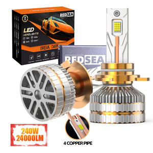 REDSEA 240W 50000LM H7 H4 H11 Faro LED Canbus 6000K Cuatro Tubos de Cobre Alta Potencia 12V 9005 9006 H7 H4 H11 Bombilla de Faro para Automóvil - Product Image 1