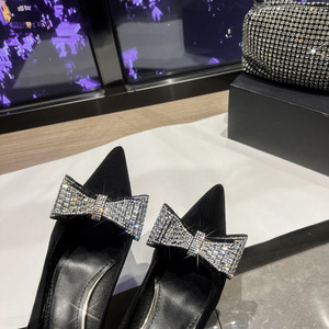 Zapatos de Moda Negros de Ante Sintético para Mujer 2024, Zapatos de Tacón Alto con Punta en Pico y Lazo para Mujer 2025, Zapatos de Vestir Formales para Fiesta - Product Image 5