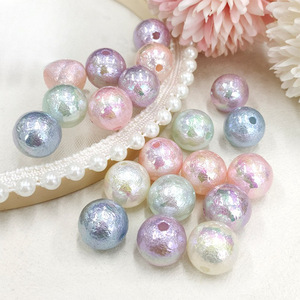 Cuentas acrílicas personalizadas de 16mm <span class=keywords><strong>C</strong></span> L D TF Designer Charm Letter Print Straight Hole Colorful Pearl Beads para la fabricación de joyas Pen Beaded - Product Image 1