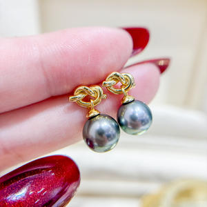 Accesorios de Plata S925 para DIY con Perlas, Joyería de Plata de Moda, Aretes con Cuentas Redondas de 8-12 mm, Bandeja Vacía para Aretes 22222 - Product Image 1