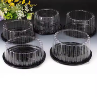 Boîte à gâteau d'anniversaire en plastique PET transparent jetable de qualité alimentaire avec couvercle en dôme et plateau blister pour emballage alimentaire