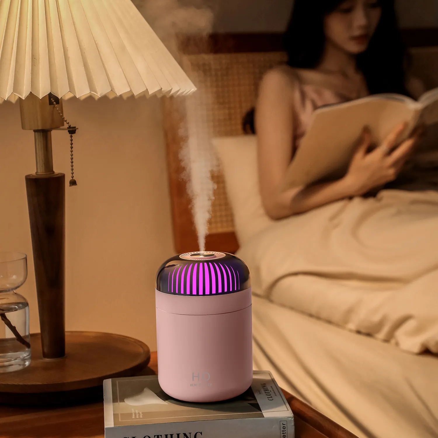 Nueva llegada portátil Led luz de noche Mesa Grande Personal Usb refrigeración niebla rociador coche humidificador purificador de aire para el hogar y la Oficina