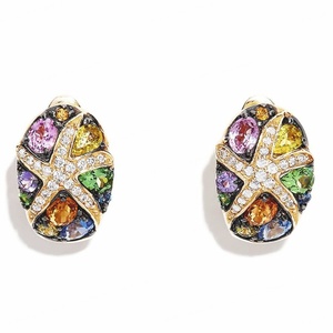 Anillo de Plata de Ley 925 con Diseño de Flor y Piedras Preciosas de Colores con Baño Amarillo al por Mayor para Chica - Product Image 3