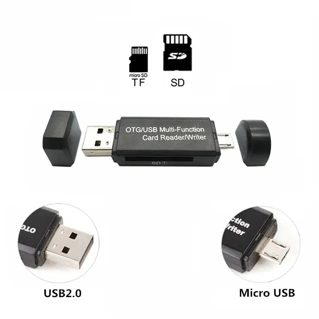 OTG Reader USB Micro-USB Type-C Multi-function SD Micro-SD TF Card Reader and Writer for Mobile and PC
