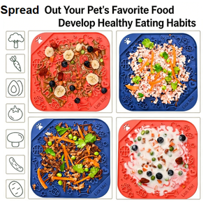 Köpek ve Kedi Oyuncak Yalama Pedi Kare Karikatür Desenli Yavaş Beslenme Kabı Bulmacası Boğulmayı Önleyici Sızdırmaz Gizli Mama Kabı - Product Image 5