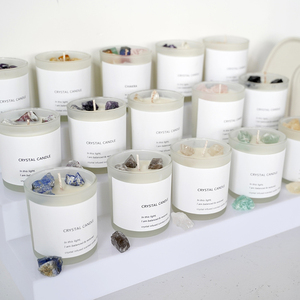 Bougie Pilier en Verre avec Cristaux de Guérison, Parfum de Luxe, Bougies Zodiaque avec Vrais Cristaux à l'Intérieur, Bougie de Manifestation pour <span class=keywords><strong>Femmes</strong></span> - Product Image 4