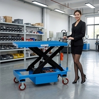 Plataforma Elevadora de Tijera Semiautomática JIALITE 1000KG, Plataforma de Elevación Móvil Eléctrica Hidráulica para Carga y Apilamiento de Camiones