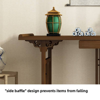 Honvidora Nouvelle table console de style chinois à plateau incurvé, design multifonctionnel, mobilier de maison en bambou d'inspiration antique