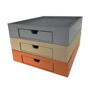 Phong Cách Mới Cà Phê Khay Ngăn Kéo Khay PU Da + Mdf Khay Phòng Khách Sạn Phụ Kiện Máy Tính Để Bàn Lưu Trữ Hộp Cá Nhân Tùy Chỉnh - Product Image 4