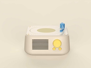 Oude stijl draadloze sololuidspreker, klein retro mini draagbaar plastic oplaadbaar batterijmodel - Product Image 6