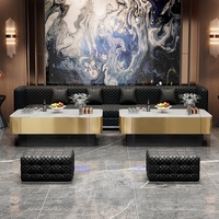 Mobilier salon narguilé moderne table basse centrale en or rose petit bar à thé en acier inoxydable table de discothèque pour le salon