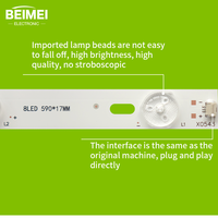 Bande lumineuse led 3V 6V 8led 590mm rétro-éclairage universel tv 32 pouces rétro-éclairage led