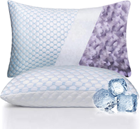 Oreiller rafraîchissant double face en bambou, mousse à mémoire de forme à la lavande, hauteur réglable, hypoallergénique pour hôtel, maison, vente en gros, OEM