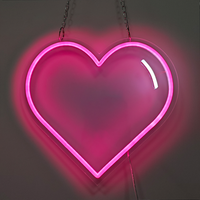 Lumières néon LED en forme de petit cœur, alimentées par USB, à fixer au mur, pour la publicité, la décoration, les anniversaires, les parcs, les voitures, les hôpitaux, avec télécommande