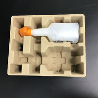 Insert d'emballage en pulpe moulée biodégradable écologique, plateau d'expédition en pulpe pour flacon pulvérisateur, plateau en pulpe de papier brun pressé à sec, personnalisé