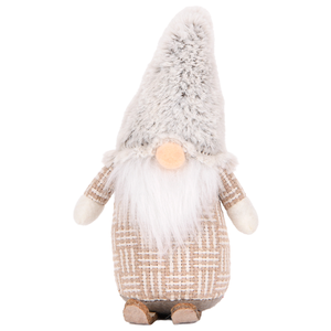 Kunstfell-Zylinderhut Weihnachtswichtel Plüschfigur mit Holzfüßen für nordische Wohnzimmerdekoration Großhandel - Product Image 1
