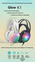 Casque de jeu RGB avec haut-parleur dynamique, design supra-auriculaire, étanche IPX-4, construction métallique, son audiophile pour PC et téléphone mobile