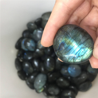 Grosir kristal alami dipoles diukir Labradorite batu palem batu permata Model terukir biru kedip untuk dekorasi