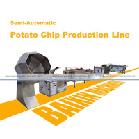 Nieuwe 200Kg Bananencassave Zoete Aardappel Weegbree Chips Lijn Chips Maken Machine Groentefruit Fabriek