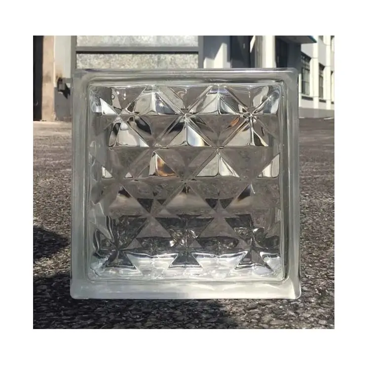 Bloc de verre creux transparent en diamant Blocs de verre de construction décoratifs Transmissions lumineuses résistantes au feu Bloc de verre de bonne visibilité